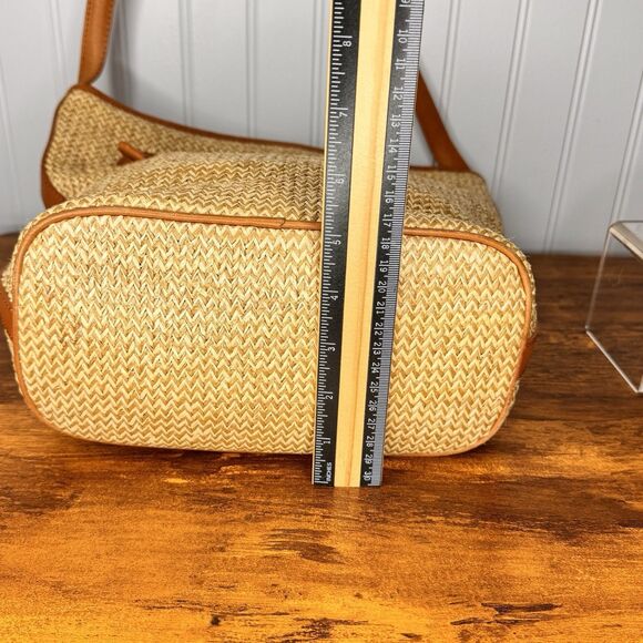 Pantera Women's Tan Woven Genuine Leather Shoulder Crossbody Purse Shoulder Bag - Picture 9 of 12